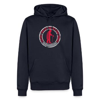 have fun at work - Männer Premium Bio Hoodie - Navy - Vorne - Nico (187cm)