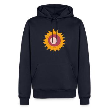 Sonne Sommer Aquarell Natur Strand Himmel Vektor 9 - Männer Premium Bio Hoodie - Navy - Vorne - Nico (187cm)