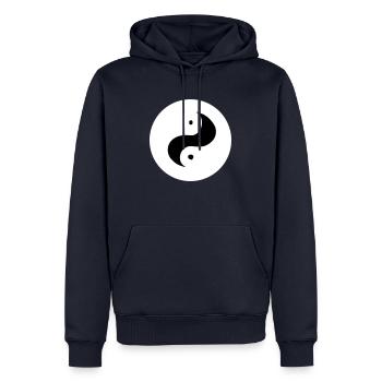Yin Yang Sign Symbol Peace Happiness Vector 5 - Men’s Premium Organic Hoodie - navy - Front - Nico (187cm)