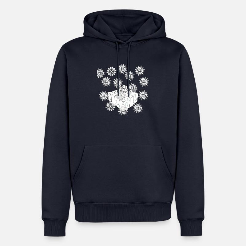 Weihnachtsgeschenk im Schnee - Männer Premium Bio Hoodie - Navy