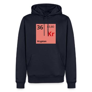 Krypton - Männer Premium Bio Hoodie - Navy - Vorne - Nico (187cm)