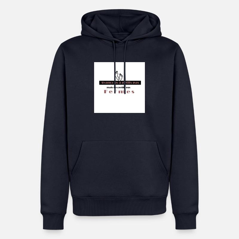 avancer - Sweat à capuche Premium bio Homme - bleu marine