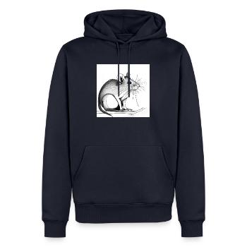 Ratte - Männer Premium Bio Hoodie - Navy - Vorne - Nico (187cm)