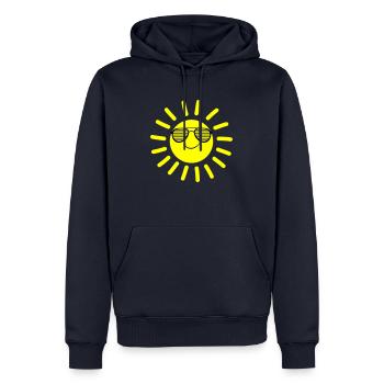 sonne smile - Männer Premium Bio Hoodie - Navy - Vorne - Nico (187cm)