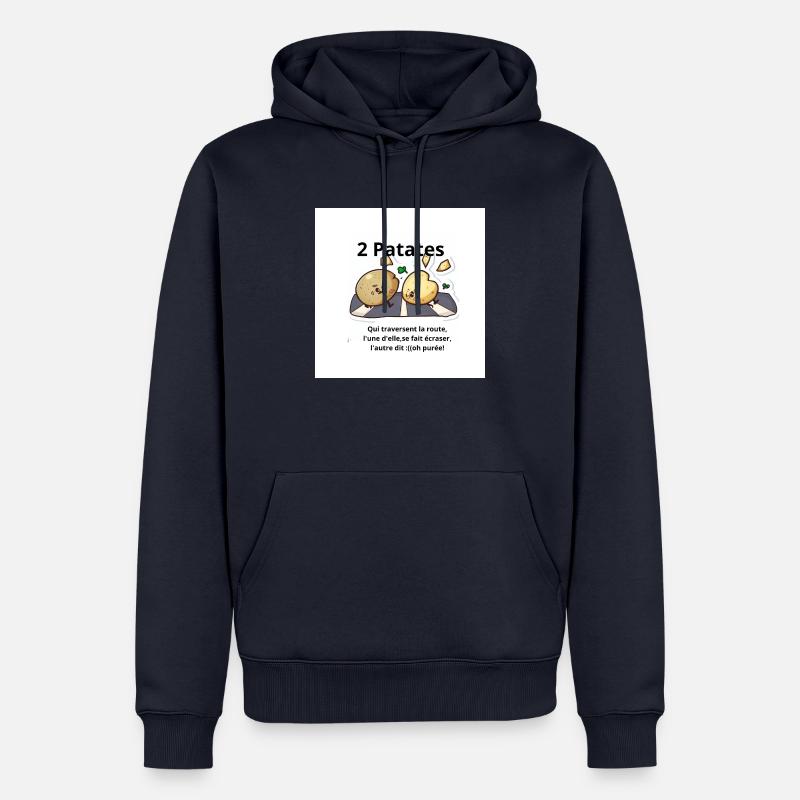 Les deux Patates. - Sweat à capuche Premium bio Homme - bleu marine