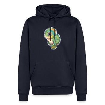 Süßes Chamäleon - Männer Premium Bio Hoodie - Navy - Vorne - Nico (187cm)