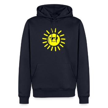 sonne cool - Männer Premium Bio Hoodie - Navy - Vorne - Nico (187cm)