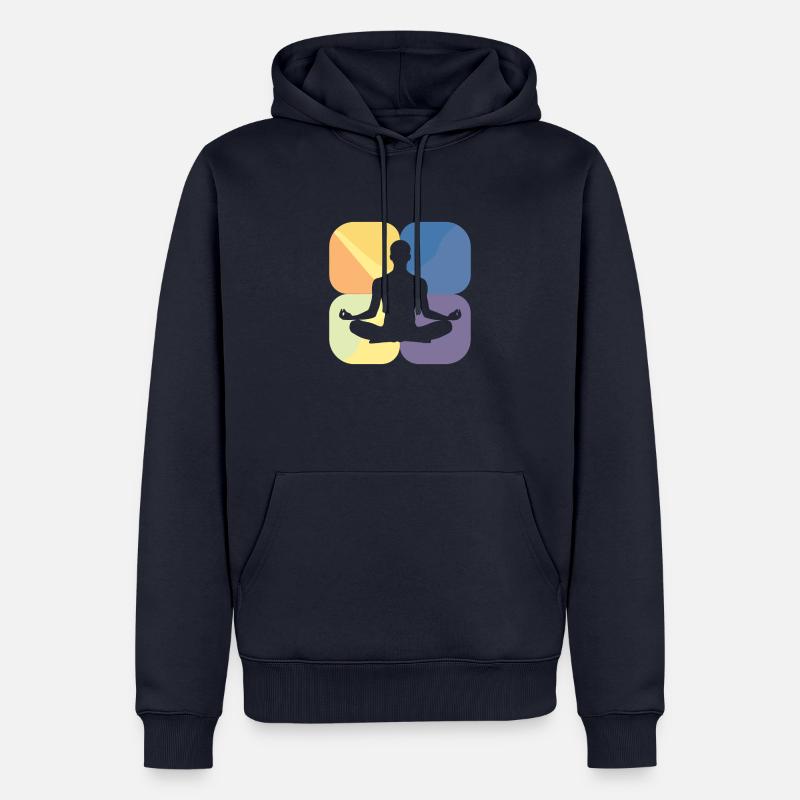 Méditation Relaxation Conscience - Sweat à capuche Premium bio Homme - bleu marine