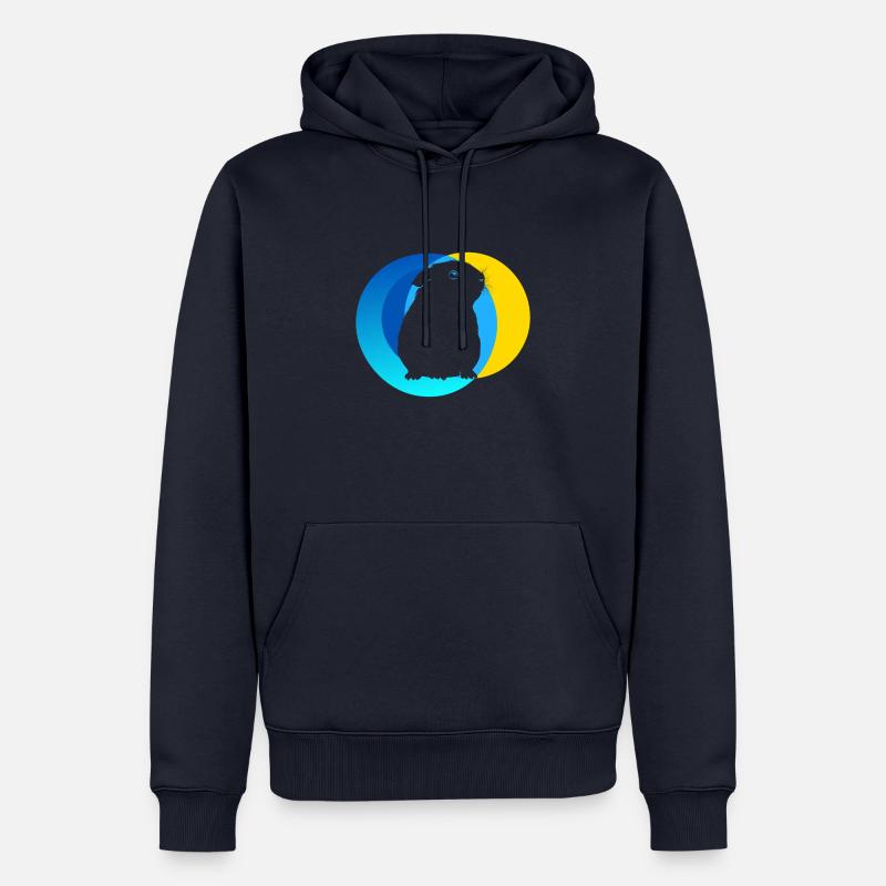Fourrure de cochon d’Inde - Sweat à capuche Premium bio Homme - bleu marine