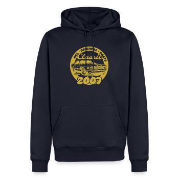 18. Geburtstag - Klassiker Musclecar 07/2007 - Männer Premium Bio Hoodie - Navy - Vorne - Nico (187cm)