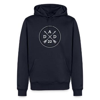 Dad 2022 Geburt Vatertag Geschenk - Männer Premium Bio Hoodie - Navy - Vorne - Nico (187cm)