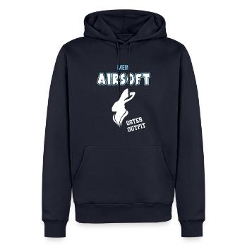 Airsoft Oster Outfit Ostern Airsoftspieler - Männer Premium Bio Hoodie - Navy - Vorne - Nico (187cm)