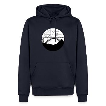 Müngstener Brücke,solingen,125 jahre - Männer Premium Bio Hoodie - Navy - Vorne - Nico (187cm)