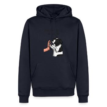 Border Collie Dad Dogs Papa Owner - Men’s Premium Organic Hoodie - navy - Front - Nico (187cm)