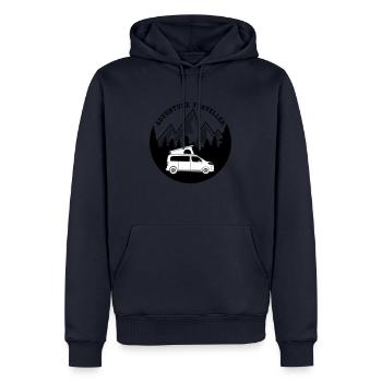 Adventure Traveller Campster Van - Männer Premium Bio Hoodie - Navy - Vorne - Nico (187cm)