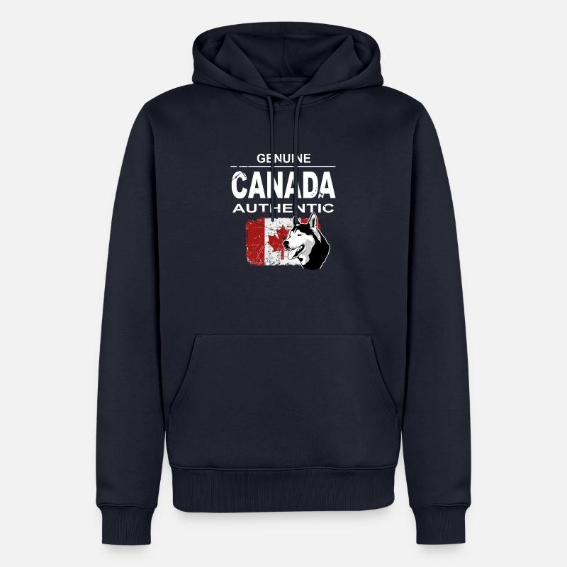 Maple Leaf - Huskies - Canada - Sweat à capuche Premium bio Homme - bleu marine