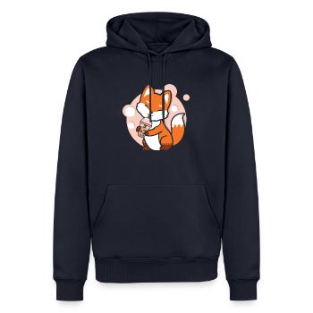 Cute Fox Kawaii T-Shirt - Men’s Premium Organic Hoodie - navy - Front - Nico (187cm)
