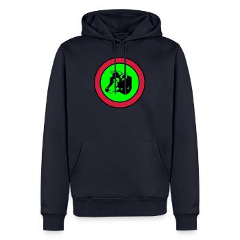 cow - Men’s Premium Organic Hoodie - navy - Front - Nico (187cm)
