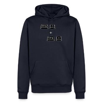 Strg c Strg v Tastatur Computer Copy Geschenk - Männer Premium Bio Hoodie - Navy - Vorne - Nico (187cm)