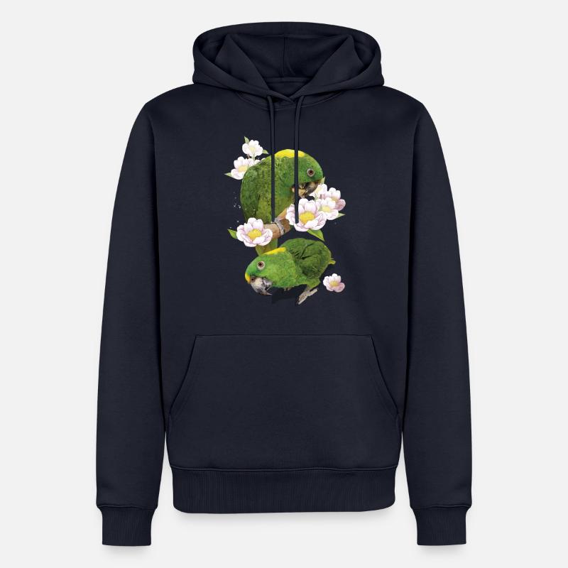 Le perroquet à nuque jaune - Sweat à capuche Premium bio Homme - bleu marine