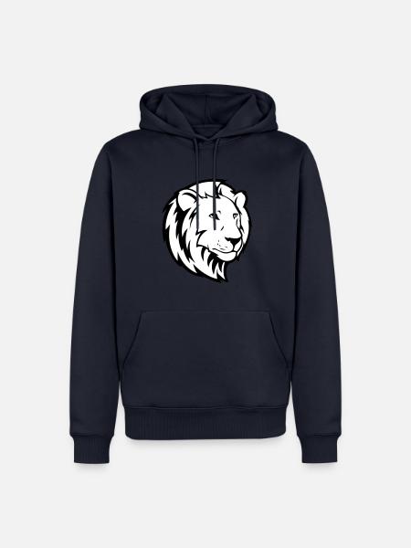 lion - Sweat à capuche Premium bio Homme - bleu marine