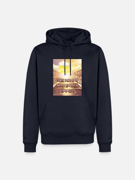 Wie kommt man in den Himmel? Folgt Jesus - Männer Premium Bio Hoodie - Navy