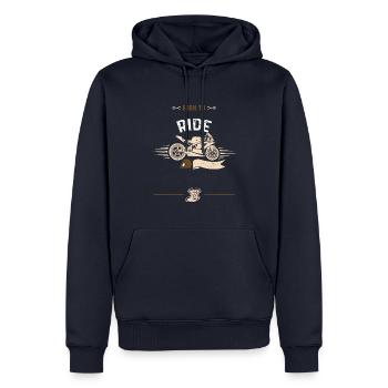 Born To Ride - Moto - Sweat à capuche Premium bio Homme - bleu marine - Devant - Nico (187cm)