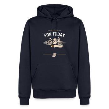 my plan for today - Motorcycle - Men’s Premium Organic Hoodie - navy - Front - Nico (187cm)