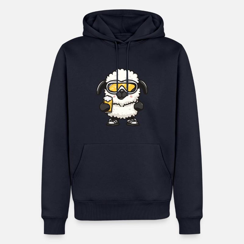 Schaf Apres Ski Bier Comic - Männer Premium Bio Hoodie - Navy