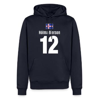 Bière boire Boive tour fête de boire - Sweat à capuche Premium bio Homme - bleu marine - Devant - Nico (187cm)