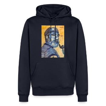 Fisherman - Männer Premium Bio Hoodie - Navy - Vorne - Nico (187cm)