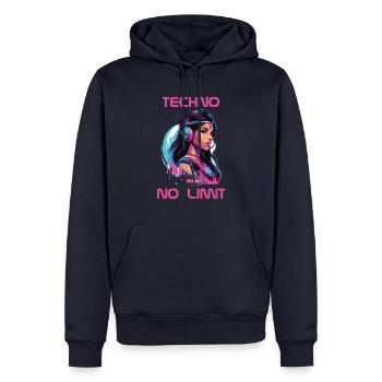 Techno - No Limit - Männer Premium Bio Hoodie - Navy - Vorne - Nico (187cm)