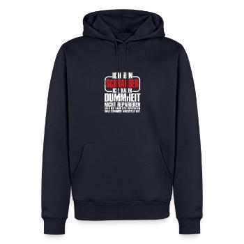 ICH BIN SCHRAUBER KANN DUMMHEIT NICHT REPARIEREN - Männer Premium Bio Hoodie - Navy - Vorne - Nico (187cm)