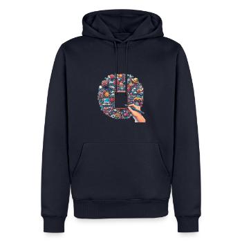 Creativ - Männer Premium Bio Hoodie - Navy - Vorne - Nico (187cm)