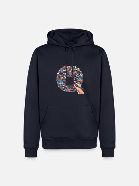 Créatif - Sweat à capuche Premium bio Homme - bleu marine