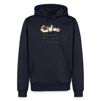 sleeppino1 1 - Sweat à capuche Premium bio Homme - bleu marine - Devant - Nico (187cm)
