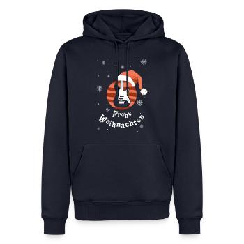 Frohe Weihnachten - Gitarre - Gitarrist - Männer Premium Bio Hoodie - Navy - Vorne - Nico (187cm)
