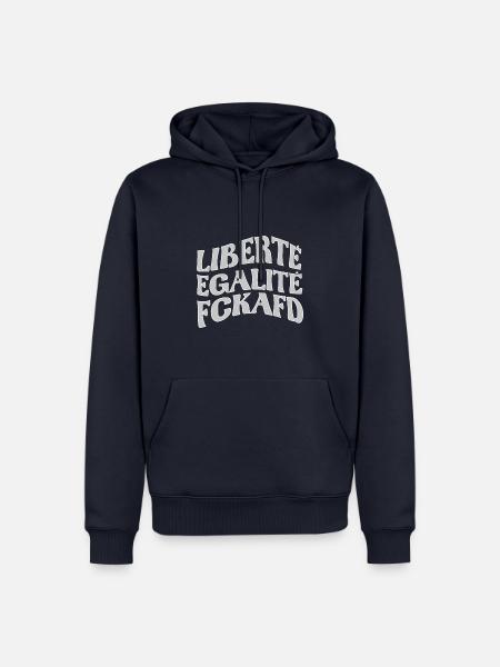 Liberte Egalite FckAfD - Männer Premium Bio Hoodie - Navy