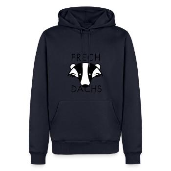 Frechdachs - Männer Premium Bio Hoodie - Navy - Vorne - Nico (187cm)