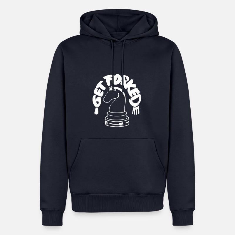 Schach - Springergabel - Get forked - Männer Premium Bio Hoodie - Navy