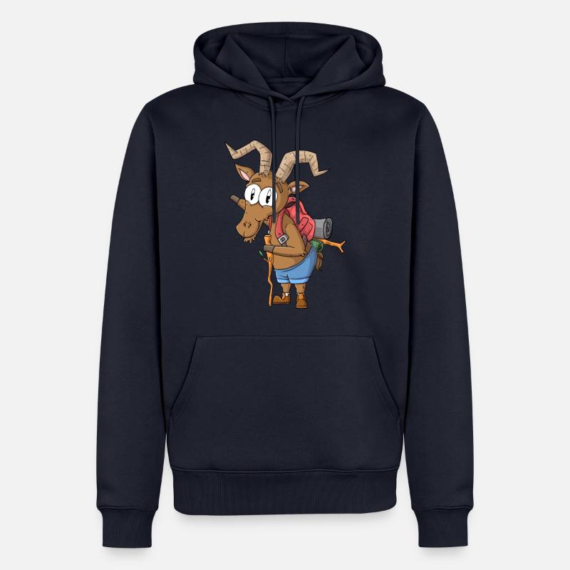 Steinbock Wanderer / Wandernder Steinbock - Männer Premium Bio Hoodie - Navy