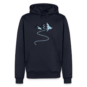 Powder - Männer Premium Bio Hoodie - Navy - Vorne - Nico (187cm)