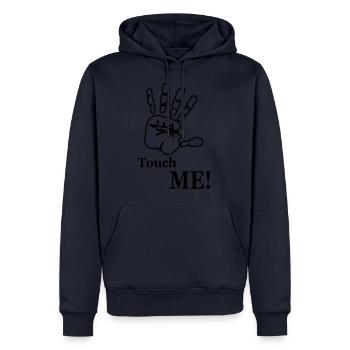 Touch Me! Hand - Männer Premium Bio Hoodie - Navy - Vorne - Nico (187cm)