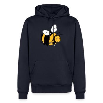 Hummel mit deinen Farben - Männer Premium Bio Hoodie - Navy - Vorne - Nico (187cm)