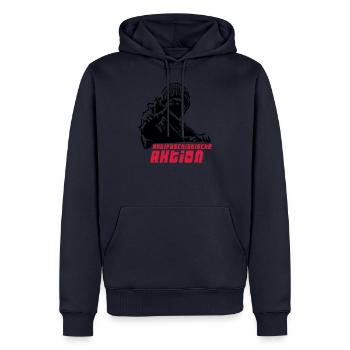 Antifa - Aktion - Männer Premium Bio Hoodie - Navy - Vorne - Nico (187cm)