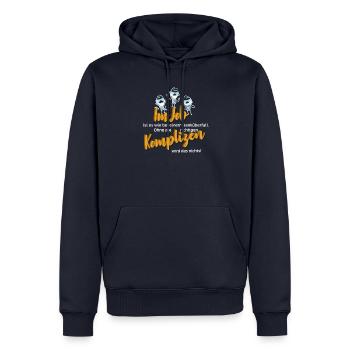 Im Job ist es .... - Männer Premium Bio Hoodie - Navy - Vorne - Nico (187cm)