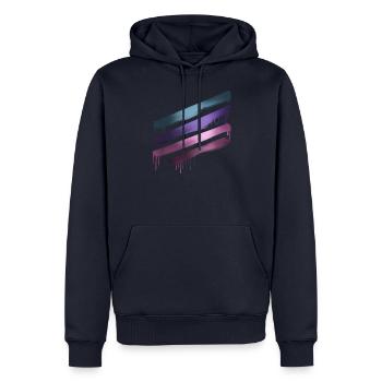 streifen,malerei,abstrakt,metallisch,graffiti,pink - Männer Premium Bio Hoodie - Navy - Vorne - Nico (187cm)