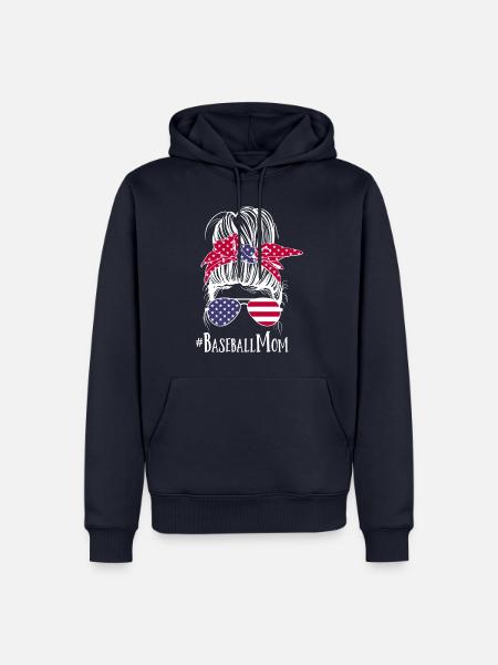 Baseball Mom États-Unis - Sweat à capuche Premium bio Homme - bleu marine