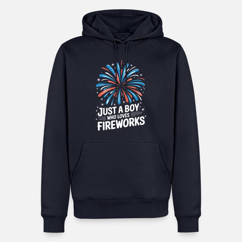 Pyrotechnie Feux d’artifice Pyrotechnie - Sweat à capuche Premium bio Homme - bleu marine