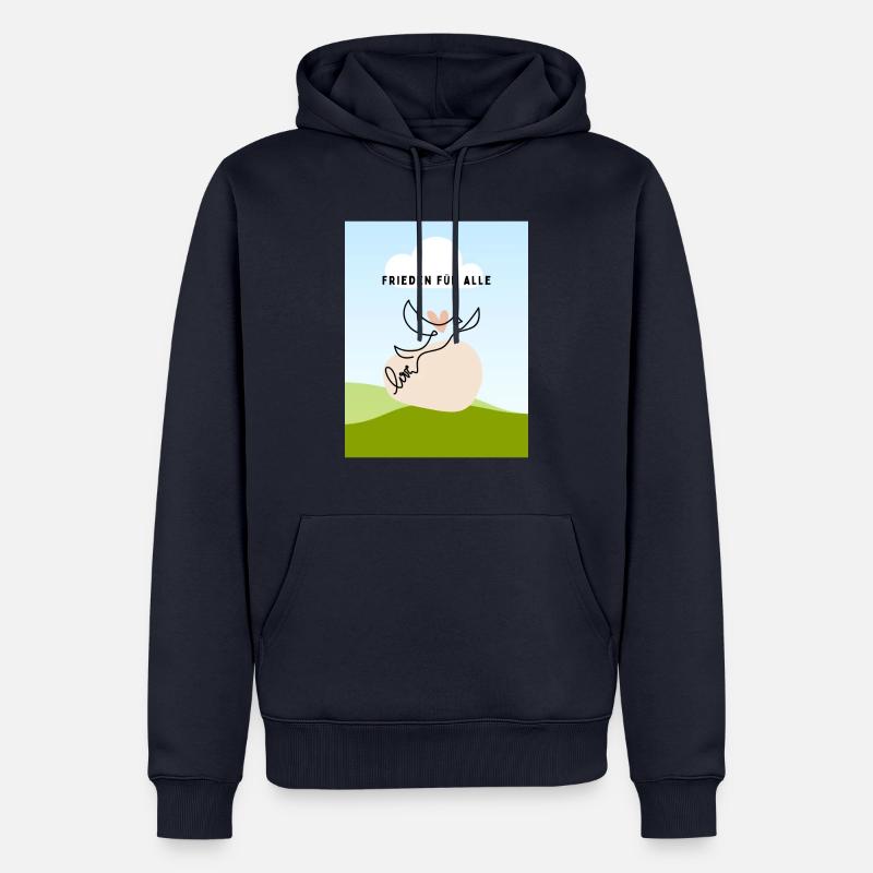 Friedenstaube - Männer Premium Bio Hoodie - Navy